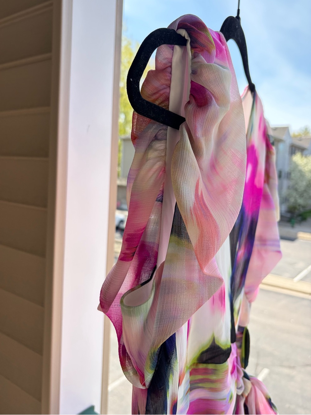 🆕🌸🪻🌿DKNY Watercolor Floral Light Casual Party Chic Summer Maxi Dress Size 8 - Picture 12 of 17